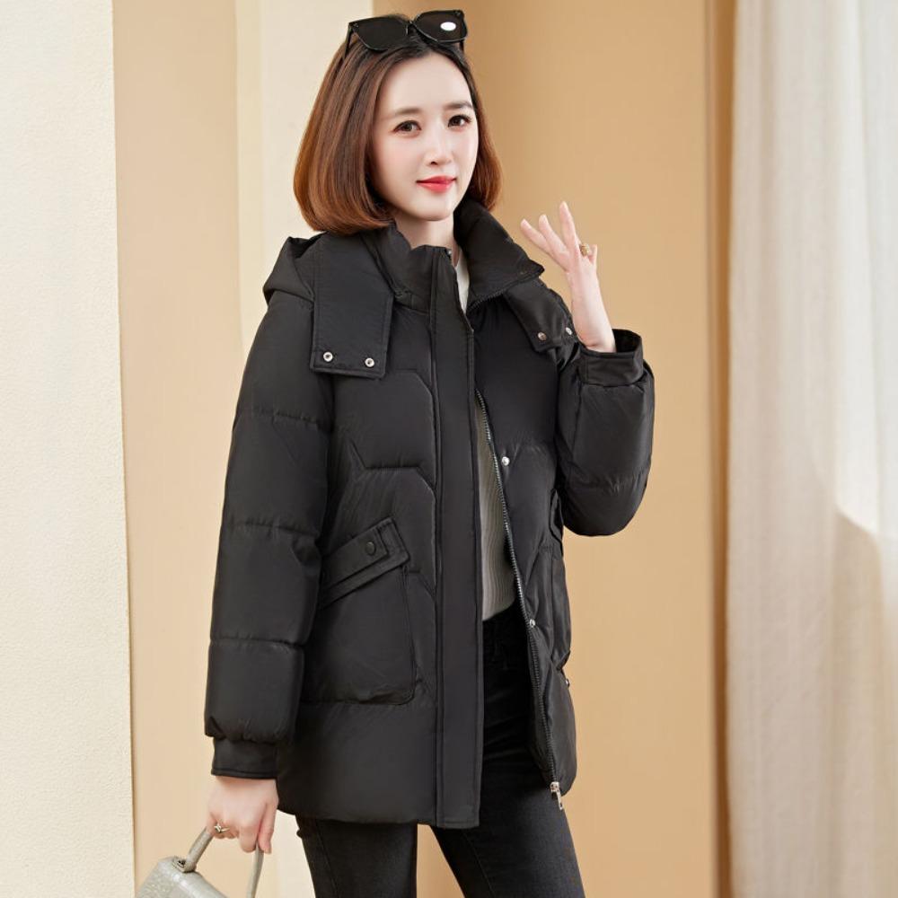 Женская простая куртка с хлопковым наполнителем, пуховик, куртка для通勤, куртка, толстая теплая куртка с наполнителем