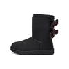 Comfortable Mid-Calf Plaid Ribbon Warm Waterproof Wear-Resistant Non-Slip Snow Boots Women Boots Black 1118935-BLK