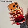 Phone Case: 2D flat lambskin suitable for iPhone 18, 17, 16, 15, 14, 13 Pro film protective case, full-screen red roses, Christmas and Halloween gift