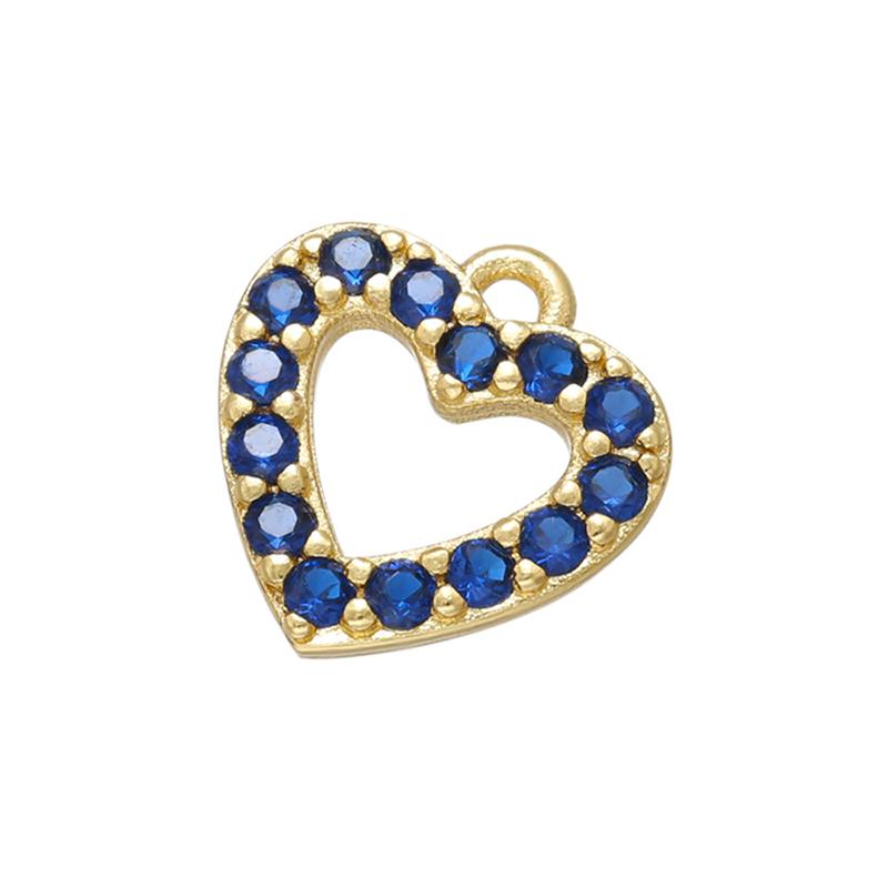 ZHUKOU brass crystal love heart charms pendant for women necklace earrings jewelry accessories Making model: VD561