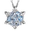 Женское темпераментное посеребренное колье с цирконом, сапфиром, кристаллом в виде снежинки