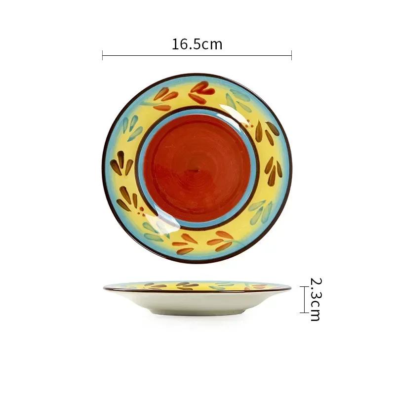 6.5 Inches European Ceramic Dinner Plates Hand Painted Western Salad Plate Household Exquisite Fruit Dish Kitchen Accessories