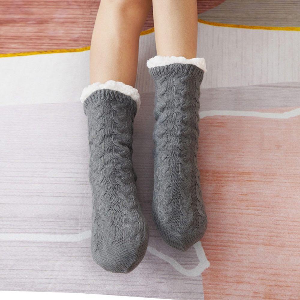 1Pair Polyester Fibre Thermal Socks Plush Snow Socks Fashion Thicken Stockings Women