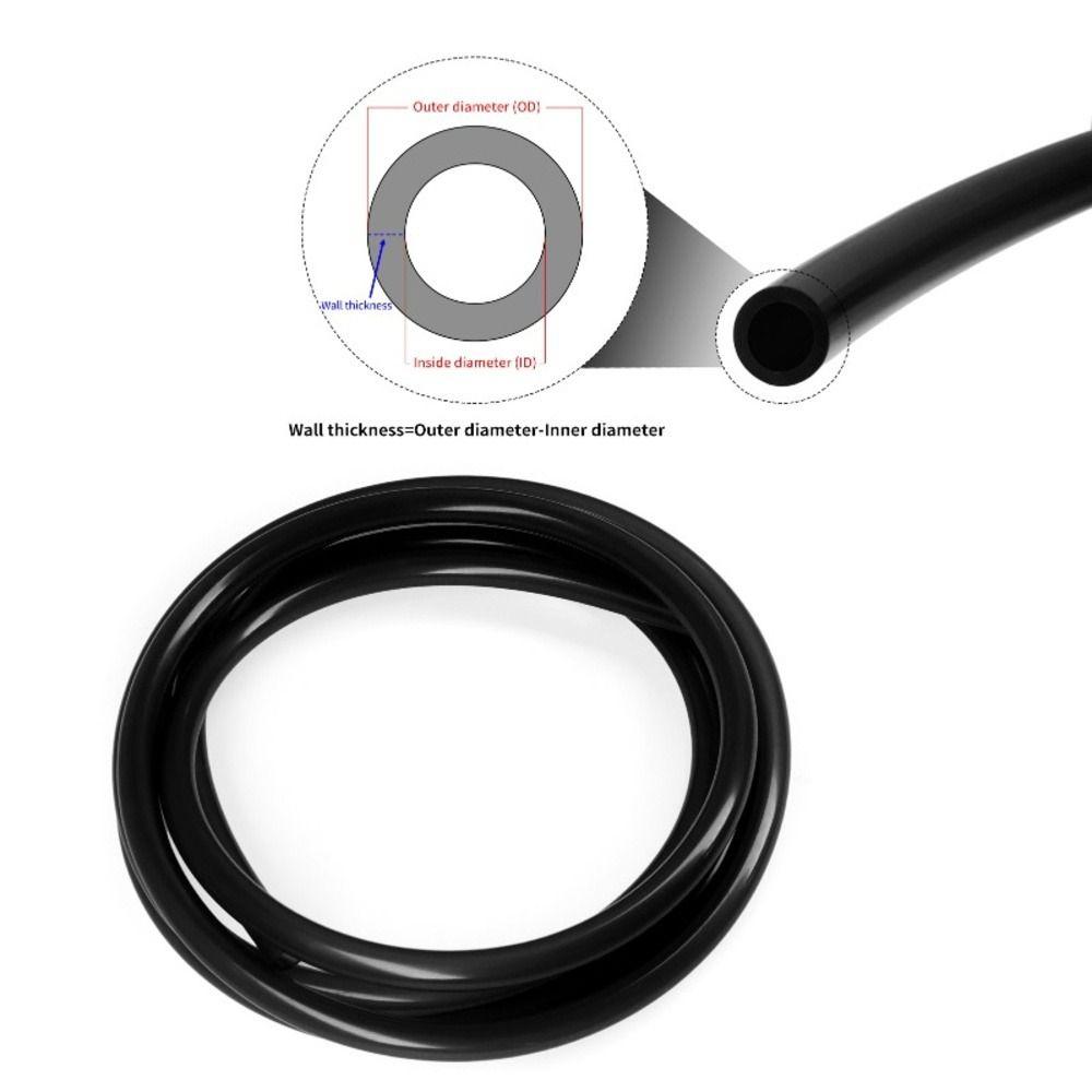 1Pcs ID2-6mm Flexible Rubber Hose Black Water Pipe Durable Garden Pipe for Garden Water Pipe