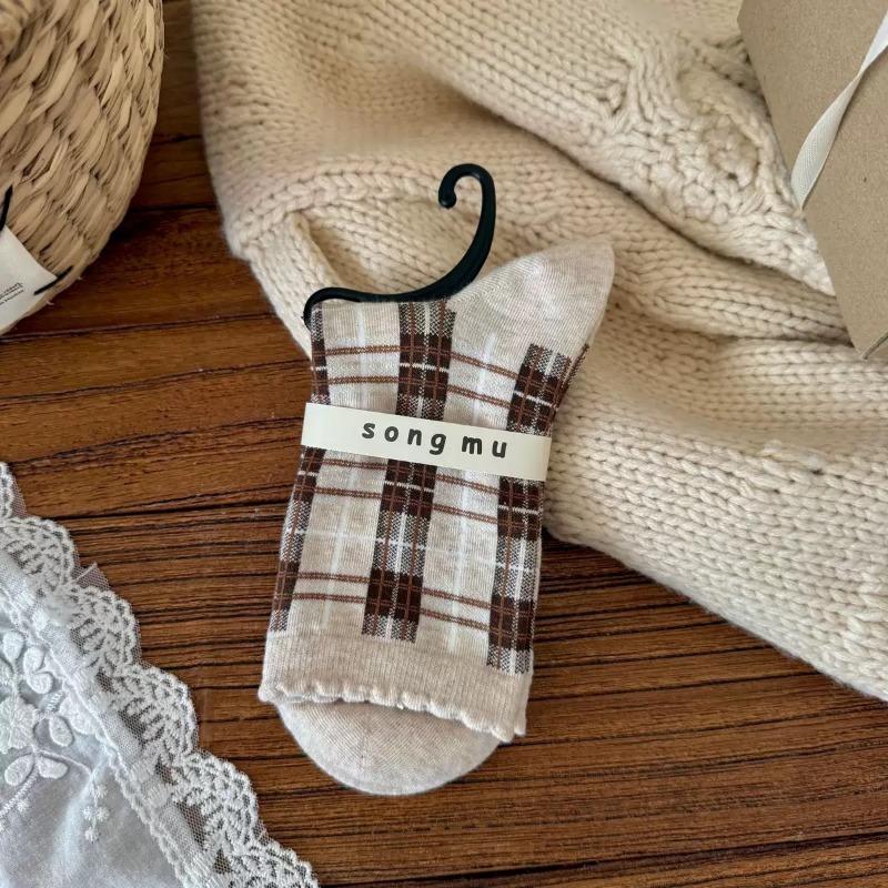 Female Autumn Fashion New Style Bow In The Tube Pile Pile Cotton Socks