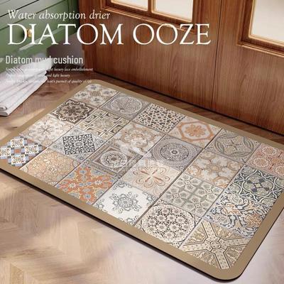 Коврик для ванной с диатомовой грязью в американском стиле - быстросохнущий, нескользящий, впитывающий воду коврик для пола или входа