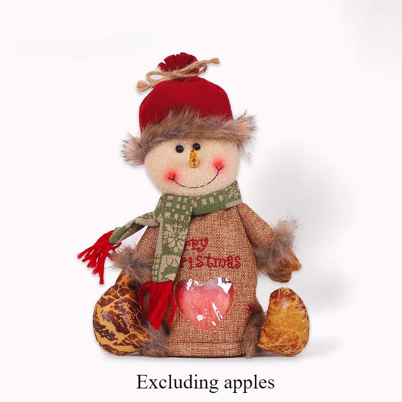 Льняная сумка-молния Love Apple Bag Рождественская вечеринка Атмосфера Подарочный пакет Фестиваль Креативная кукла Конфетный пакет Детский подарочный пакет Веселье
