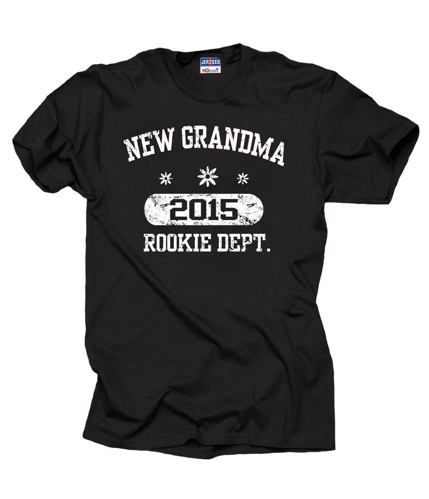 New Grandma 2015 Rookie Dept T-Shirt Gift For Grandma Baby Shower Tshirt Shirt
