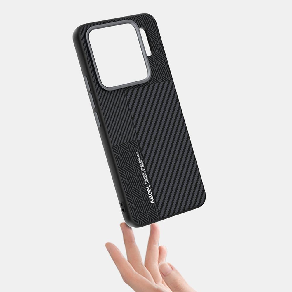 ABEEL Чехол для Xiaomi 15S Pro PC+ТПУ+Алюминиевый сплав+ПУ кожа Чехол для телефона Совместим с MagSafe