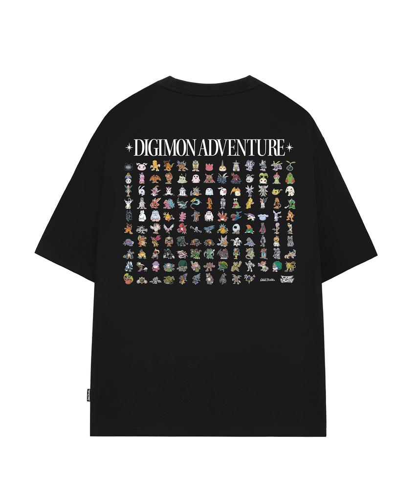 ODDSTUDIO [Digimon Adventure] Футболка оверсайз с графикой всех персонажей Digimon - 2 цвета