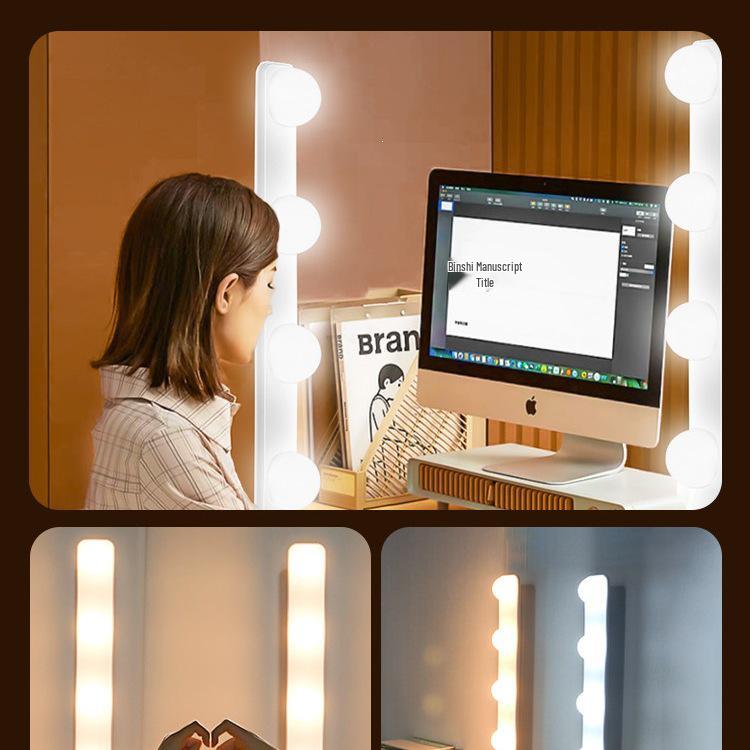 Streamer Desktop Fill Light: Double Row LED for Professional Live Room, Video Background, and Atmosphere.