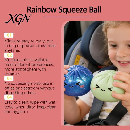 Soft Tactile Toy Bun Squeeze Non-Sticky Slow Rebound Stress Relief Fidget Simulated Fold Cute Shape Portable Decompression Gadget for Kids Adults