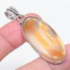 Natural Orange Lace Agate 925 Sterling Silver Jewelry Pendant 2.21" Y1e09