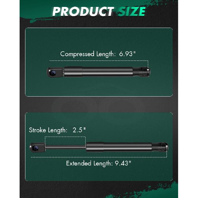 SCITOO Trunk Struts fit for Nissan for Sentra 2007 2008 2009 2010 2011 2012 Rear Lift Support Shocks 6429 9.43" 106Lbs