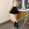 Pleated A-line Mini Skirt White Women Ruffles Sweet Hottie Preppy Style Elastic Waist Slim Thin Casual Summer Skirts