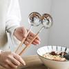 27cm Stainless Steel Cooking Spoon With Wood Long Handle Wooden Ladle Slotted Spoon with Holes for Cooking Soup Serving Spoons