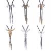 Elegant Black Bolo Tie with Bull Pendant Cowboy Bull Necktie Western Necklace Cool Bola-Tie Western Cowboy Costume