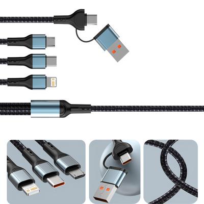 3 в 1 Быстрый зарядный кабель для iPhone Samsung Huawei Micro USB Type C Зарядный кабель 1.2M Многопортовый USB Зарядный кабель