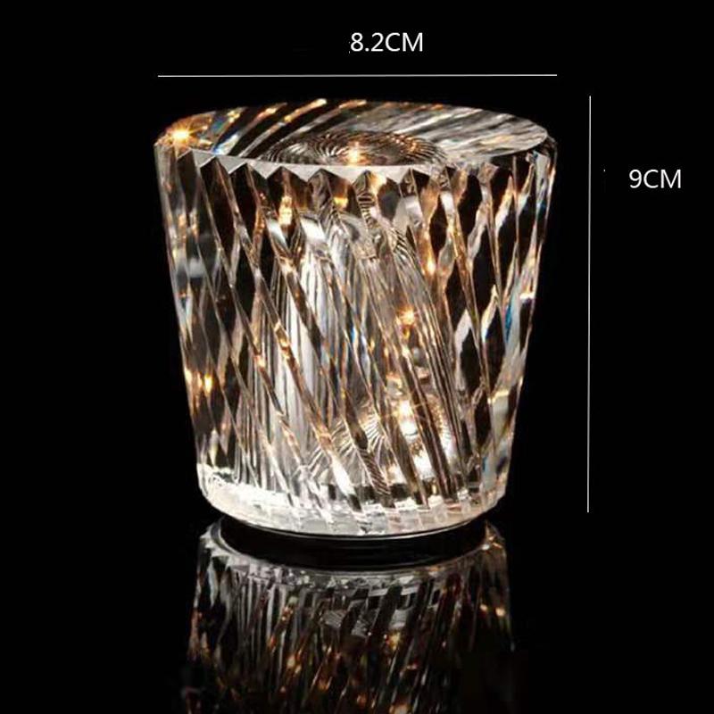 1 шт. Хрустальная настольная лампа в форме бриллианта, перезаряжаемый ночник для спальни, гостиной, бара, вечеринки, декоративное освещение