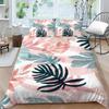 Family Bedding Single Double Bed Full Size Plant Printing Series Bedding Leaf Pattern Pillowcase and Quilt Cover Washable Home Decoration