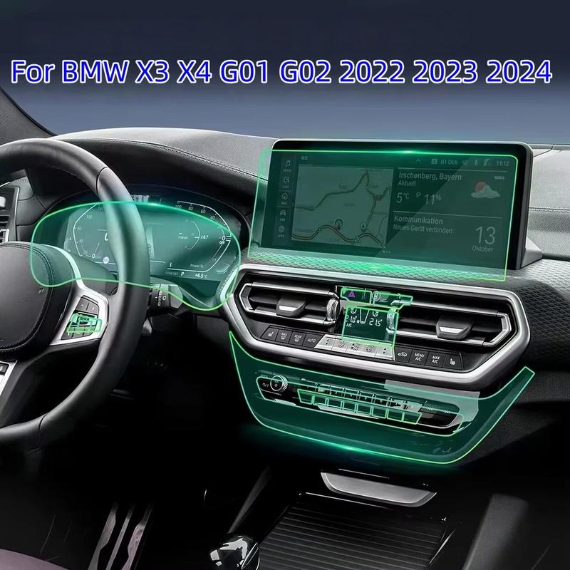 TPU Film For BMW X3 X4 G01 G02 2024 Car Navigation Screen Gearbox Protective Sticker Anti-scratch Interior Accessories