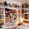 1 шт. Гобелен с персонажами JoJo's Bizarre Adventure, полиэстер, 2D, плоский, для подвешивания на стену, декор для фанатов аниме, для спальни, идеальный товар для отаку