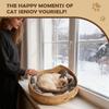 Корзина-лежанка для кошки плетёная стирающаяся Товары для питомцев с подушкой и подушкой Кошачья кровать-столик для дома улицы зимних путешествий авто кемпинга