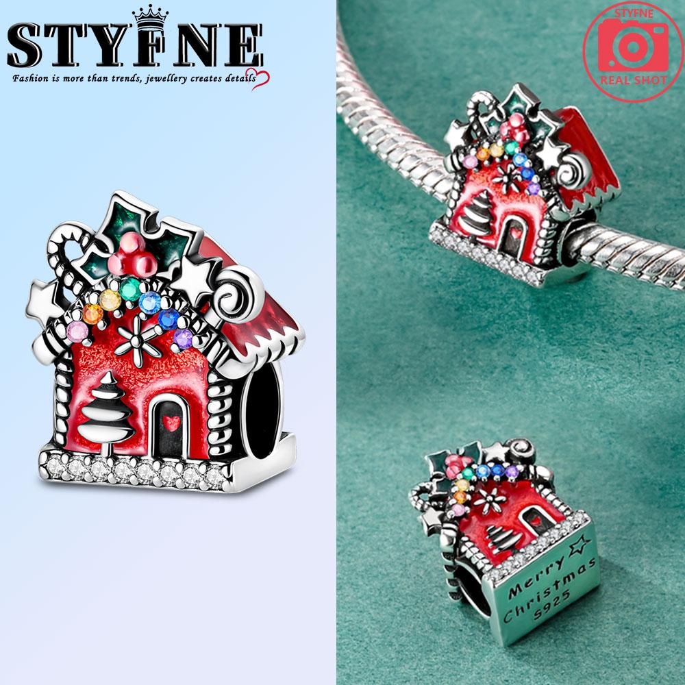 Медные Рождественские Подвески-шармы «Сладкий дом», Подходящие для оригинального браслета, для женщин, подарки на День святого Валентина, ювелирные изделия