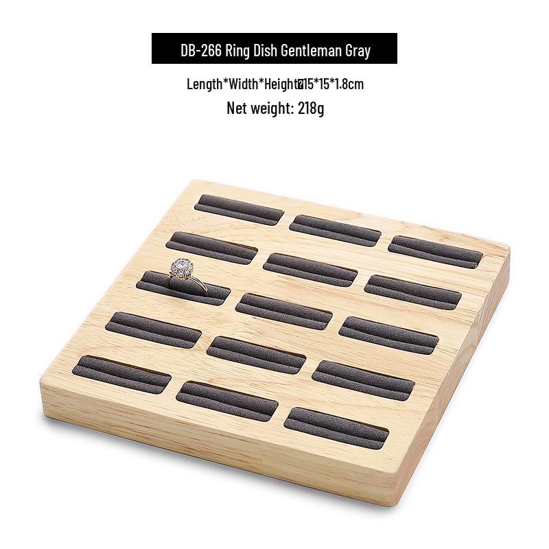 Деревянная подставка для украшений из массива дерева для серег, колец и ожерелий с нефритовым подносом
