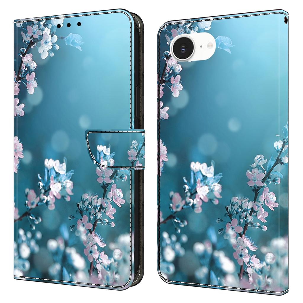 For iPhone 16e Case 3D Pattern PU Leather Wallet Phone Cover with Stand