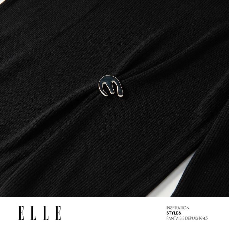 ELLE Женский вязаный свитер с вырезом-лодочкой