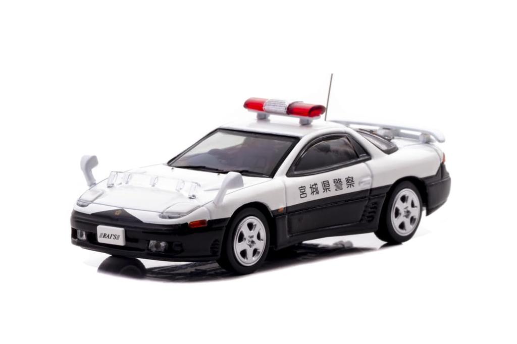 RAI'S 1/64 Scale Mitsubishi GTO Twin Turbo (Z16A) Miyagi Prefectural Police Highway Patrol Vehicle, Finished Diecast Model Car H7640024