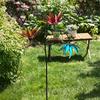 Металлическая ветряная вертушка Красочные цветы ветряная вертушка и бабочки ветряная скульптура легко устанавливается