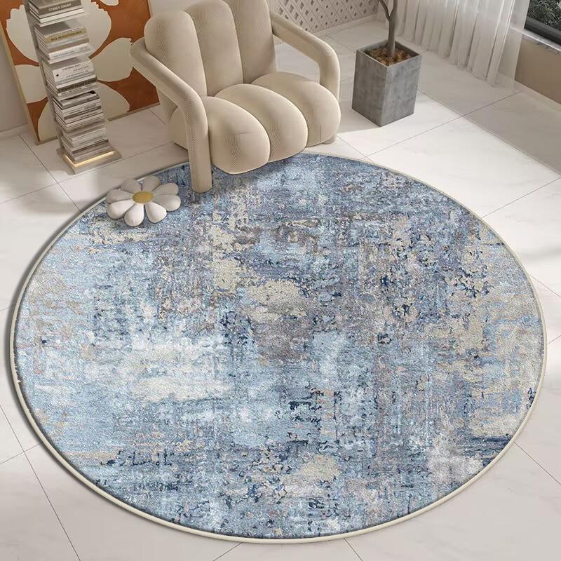 Круглые ковры в стиле легкой роскоши для гостиной, современный минималистичный ковер для декора спальни, ковер для большой площади, коврик для кабинета, толстый противоскользящий коврик для пола
