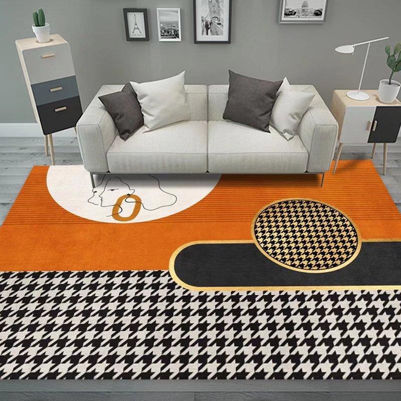 Мягкий оранжевый ковер для гостиной, европейский геометрический ковер для домашнего декора, моющийся коврик для прихожей, большой размер, ковры для спальни 2x3 м