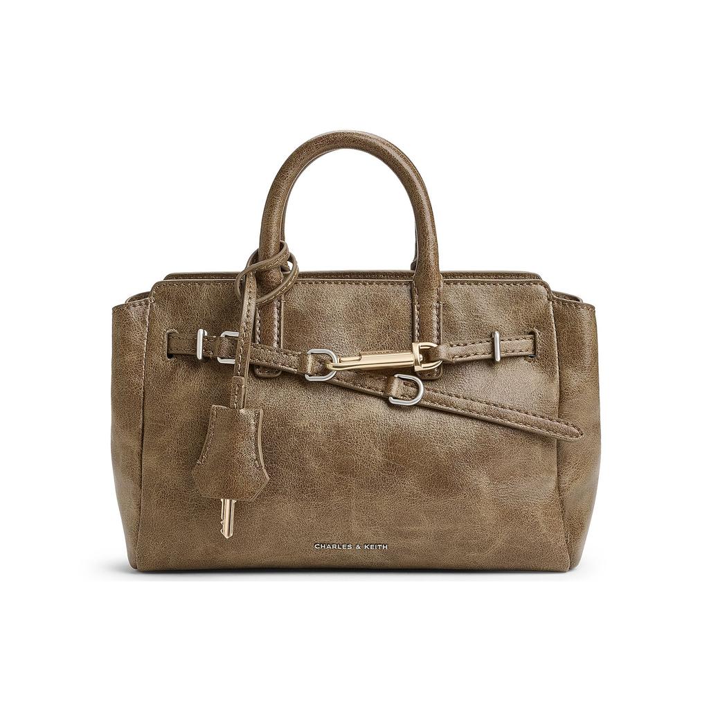 Charles & Keith Маленькая сумка-тоут CK 26 с пружинным замком и складками Kelly Женская сумка-тоут CK2-30271702