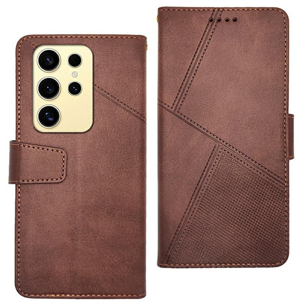 IDEWEI For Samsung Galaxy S26 Ultra Case Leather Wallet Phone Cover Stand Calf Texture