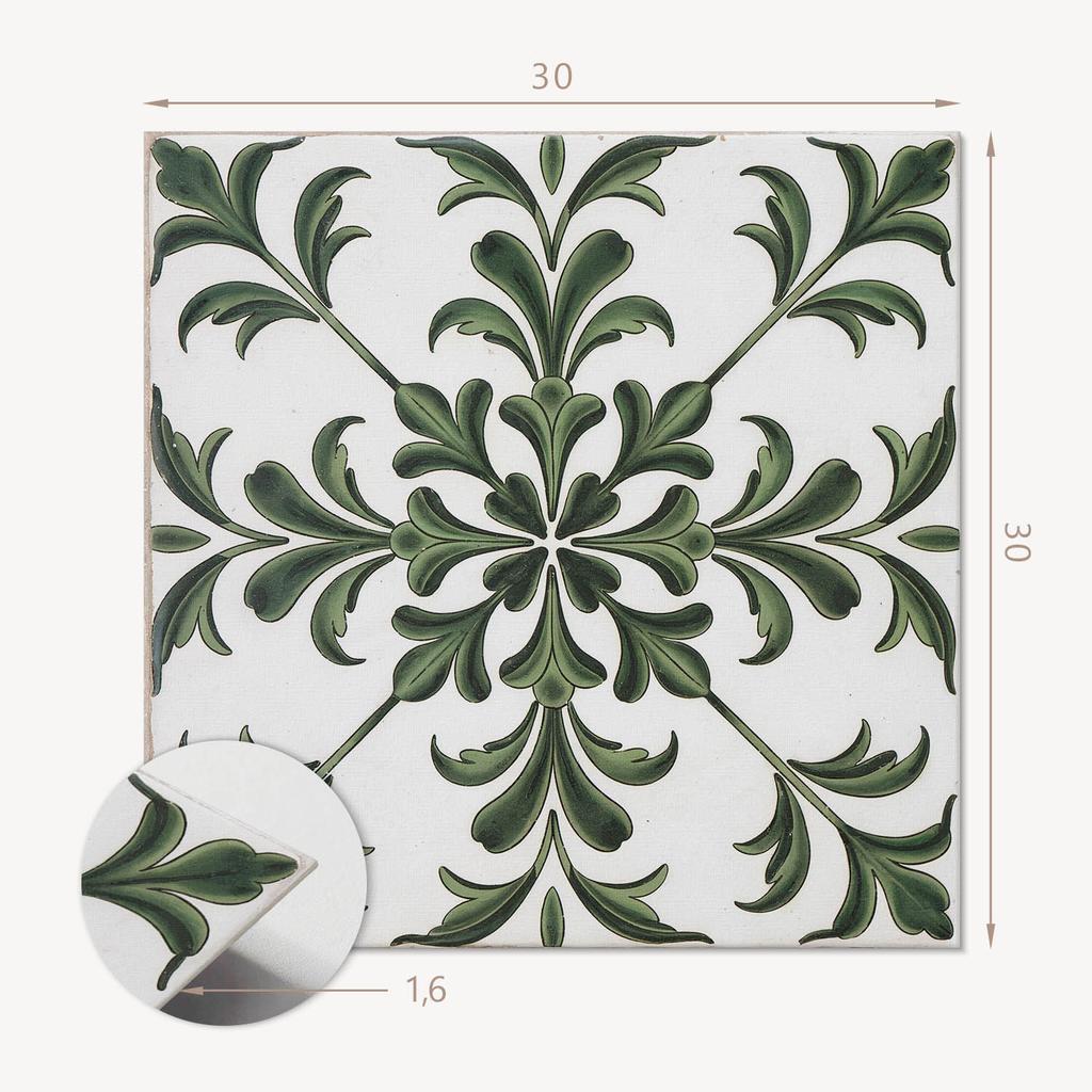 Dekor Ścienne Kafelki Samoprzylepne Do Salonu Motyw Roślinny Na Płytce 9X30X30 Cm