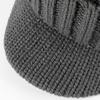 Short Brim Knitted Hat for Men Winter Warm Fleece Lined Thick Cable Knit Cuff Hat Soft Slouchy Skull Cap for Outdoors