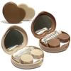 Contact Lens Case, Travel Size Cute Colored Contact Lenses Applicator Removal Tool Kit with Mirror Solution Bottle for Daily Outdoor Heart (2 Pack)