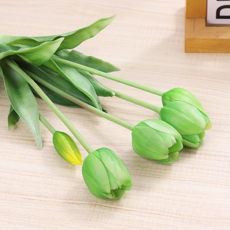 5 шт. силиконовых тюльпанов, искусственные цветы, настоящий букет цветов, свадебное украшение, цветок для домашнего сада, рождественский декор