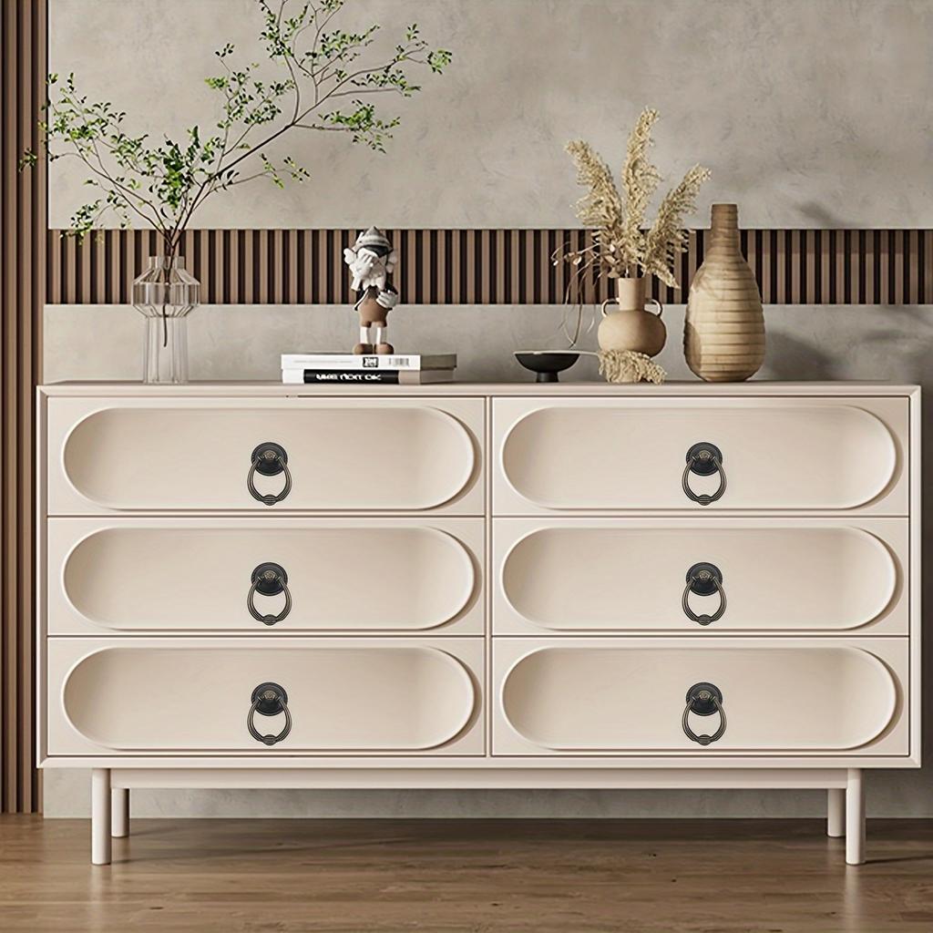 12 шт. винтажных латунных колец для подвешивания, ручки для ящиков гардероба, мебельная фурнитура, круглые ручки для ящиков шкафа с одним отверстием