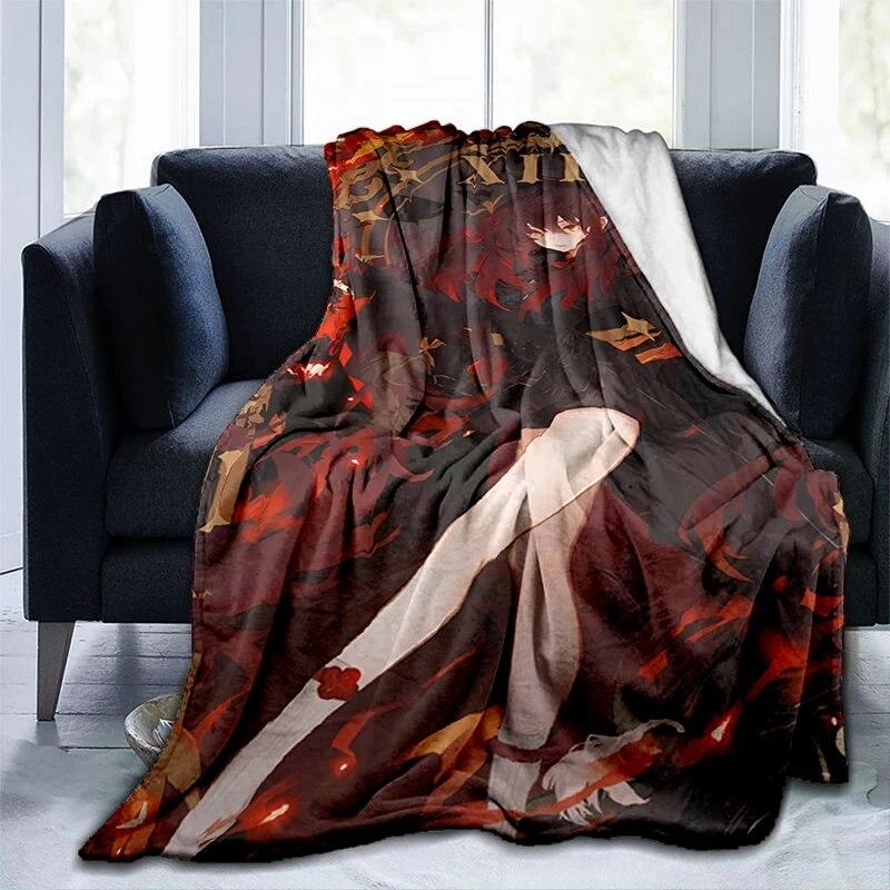 Популярные игры Genshin Impact Печатное одеяло, фланелевое теплое мягкое плюшевое одеяло для дивана-кровати, плюшевое одеяло в стиле аниме