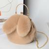Plush Rabbit Bag Women Cute Handheld Plush Bag Autumn Winter Girls Chain Crossbody Bags Rabbit Ear Clip Bag