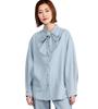 Something ST219 Bowtie Denim Light Blue Women's Blouse,