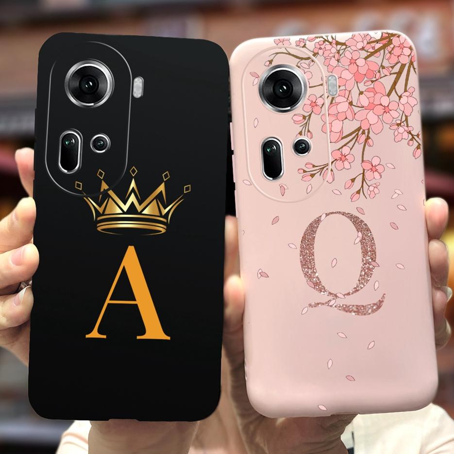 Чехол для Oppo Reno 11 5G Reno11 F Милая корона Буквы Чехол Мягкий силиконовый чехол для телефона Для Oppo Reno11 Pro Reno 11F Задняя крышка Сумки