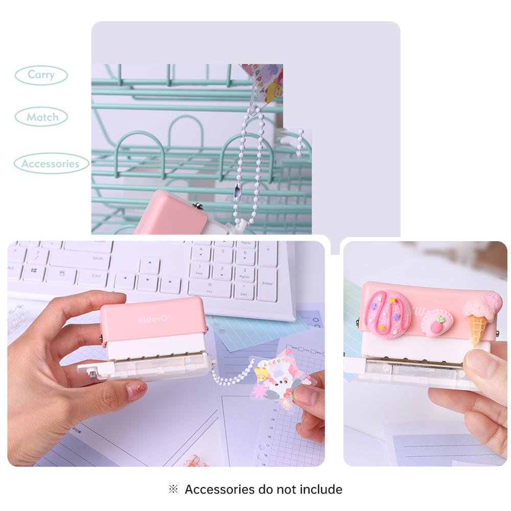 KWtriO 6Hole Paper Punch Handheld Mini Puncher Support Multiple 202630 Hole Punching 5.5mm