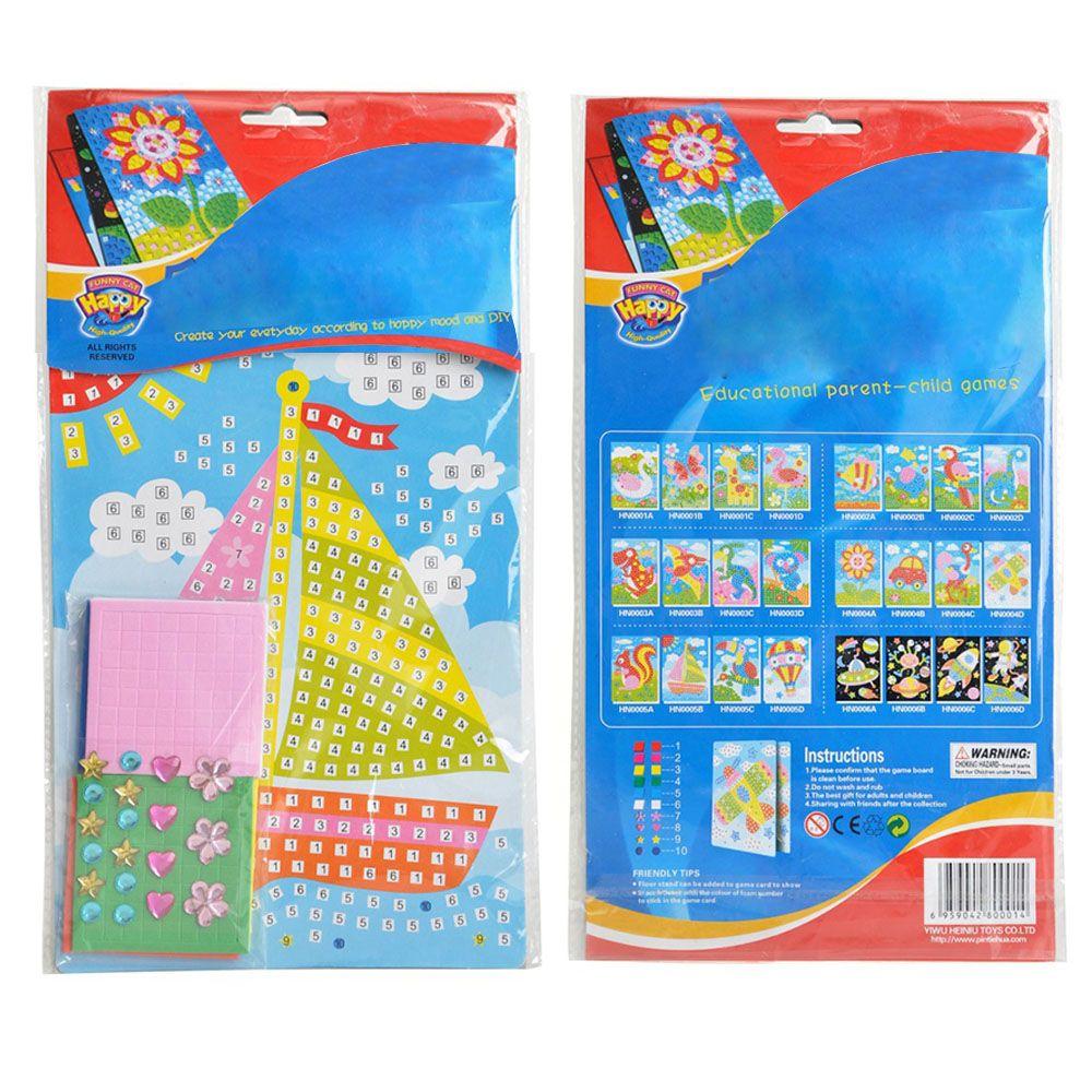 Kids Game DIY Kits Early Educational 3D Mosaics Puzzle EVA Foam Drawing Toys Stickers