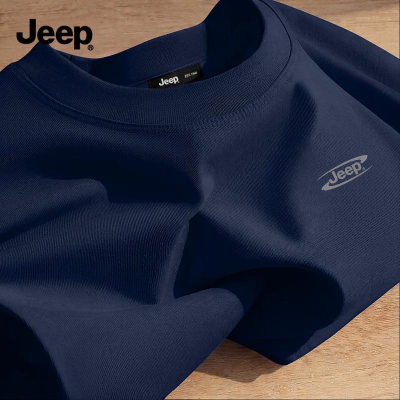 Jeep Мужская футболка из плотного хлопка с коротким рукавом