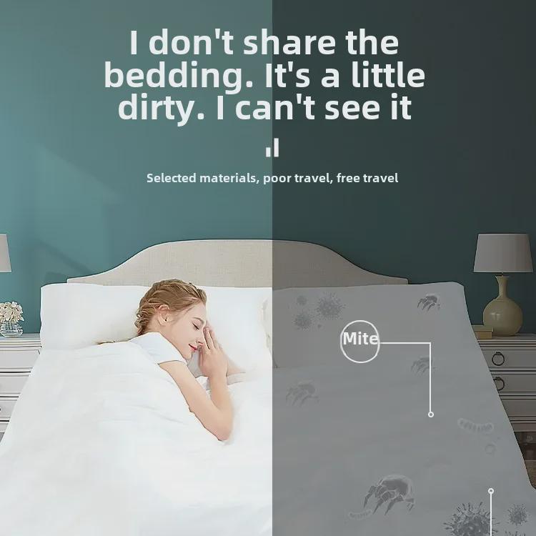 Одноразовый комплект постельного белья Xinyun из 3 предметов для путешествий и отелей: Простыня, пододеяльник, наволочка - санитарная, изолирующая, двуспальная.